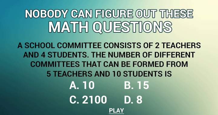 If this question is too hard you don't stand a change in this math quiz!