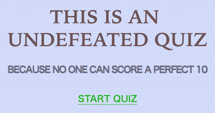 Banner for Undefeated quiz