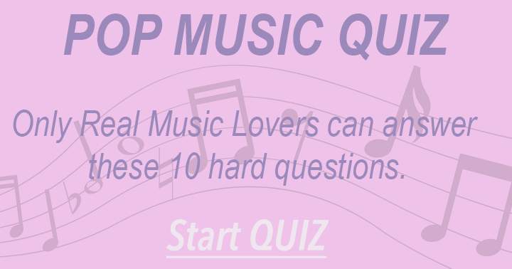 Banner for Challenging POP Music quiz.