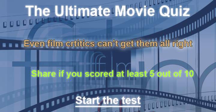 Banner for Give me an alternative sentence for 'The Movie Quiz'.