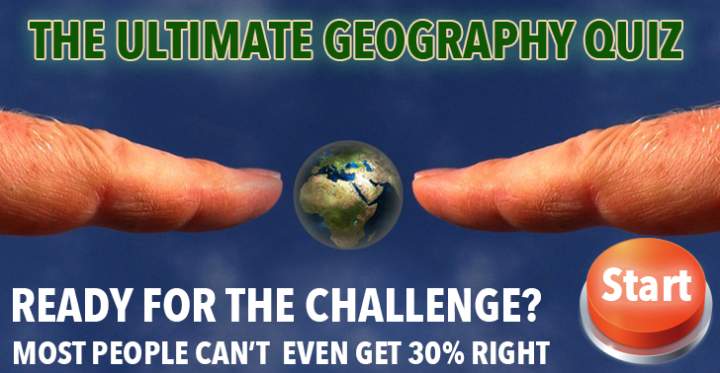 Banner for Most people struggle to score even 30% on The Ultimate Geography Quiz.