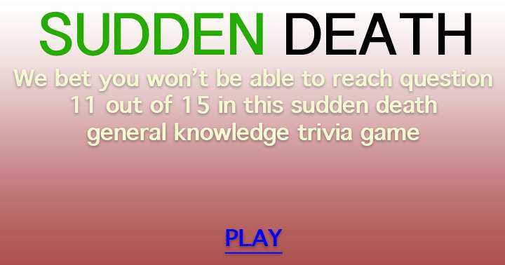 Banner for Sudden Death Quiz