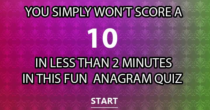 Banner for Find the 10 anagrams in under 2 minutes.