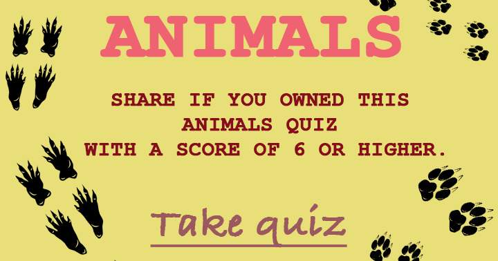 Banner for Aim for a score of 6 or more in this Animals quiz!