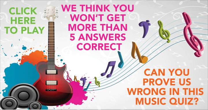 Banner for Demonstrate your knowledge by scoring above a 5 on this music quiz.