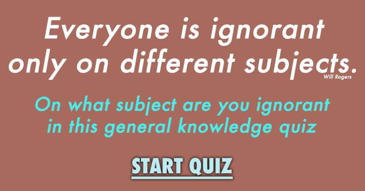 Banner for On what subject are you ignorant?