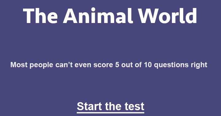 Banner for 10 hard questions about animals, can you answer them all?