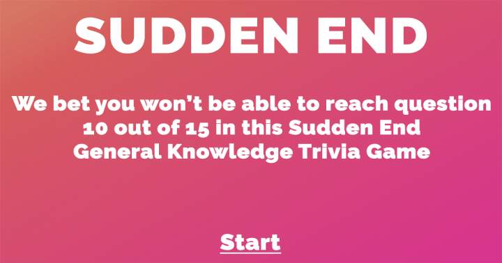 Banner for Sudden End General Knowledge Trivia Game