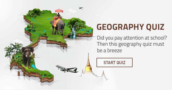 Banner for Fun geography trivia quiz. Can you score a 5 out of 10 or higher?